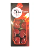 Kokusuz Kırmızı Renkli Kalpli Mum Eğlence Kutlama Parti Mumu (10 Adet) thumbnail 1