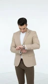 Erkek Slim Fit Blazer Ceket – Plus Scorpion Tek Düğmeli Spor & Klasik Kombin thumbnail 9