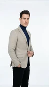 Ekoseli Slim Fit Erkek Blazer Ceket – Şık Modern Tasarım, Tek Düğmeli thumbnail 6