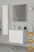 Teta Home Granada 80 cm MDF Gövde Membran Kapak Banyo Dolabı Seti + Boy Dolabı  Beyaz thumbnail 1