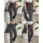 Lucky Life Kadın Yüksek Bel Full Likralı Krep Kumaş Pantolon thumbnail 3