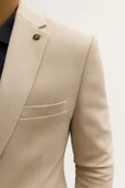 Erkek Bej Blazer Ceket – Slim Fit, Tek Düğmeli, Şık Spor-Klasik Model thumbnail 5