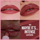Maybelline New York Serum Etkili Hyalüronik Asit ve Besleyici Yağ İçeren Ruj - 104 Maybe It's Intense thumbnail 3