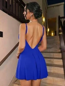 Sırt Dekolteli Cesur V Yaka Mini Elbise thumbnail 2