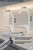 Mutfak Lavabo Banyo Bataryası ve Robot Duş Takımı  Beyaz Renk Baston Model Musluk Armatür thumbnail 2