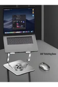10-17.3” Fanlı Laptop ve Tablet Standı | Carbon 360° Döner Mekanizma, MacBook Uyumlu thumbnail 5