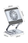 10-17.3” Fanlı Laptop ve Tablet Standı | Carbon 360° Döner Mekanizma, MacBook Uyumlu thumbnail 7
