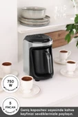 Hatır Hüps Quartz Közde, Sütlü İçecek Hazırlama Türk Kahve Makinesi 5 Fincan Kapasiteli Galaxy Grey thumbnail 4