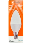 (10 Adet) Osaka 7W (50W) Sarı Işık (3000K) E14 Duylu (İnce Duy) Led Mum Ampul thumbnail 2