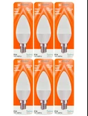 (6 Adet) Osaka 7W (50W) Sarı Işık (3000K) E14 Duylu (İnce Duy) Led Mum Ampul thumbnail 1