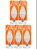 (5 Adet) Osaka 7W (50W) Sarı Işık (3000K) E14 Duylu (İnce Duy) Led Mum Ampul thumbnail 1