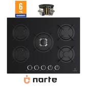 NARTE CG20070B - 70 CM , 5 Gözlü , Cam Ankastre Ocak , 6Yıl Garantili thumbnail 2