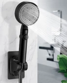 Yapışkanlı Duş Başlığı Tutucu Ayarlı Siyah thumbnail 2