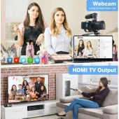 Ozmik 4K Video kamera 48MP UHD WiFi YouTube 16X Dijital Zoom-Çift bataryalı 32GB SD Kart Hediye thumbnail 6