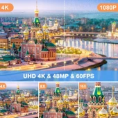 Ozmik 4K Video kamera 48MP UHD WiFi YouTube 16X Dijital Zoom-Çift bataryalı 32GB SD Kart Hediye thumbnail 7