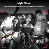 Ozmik 4K Video kamera 48MP UHD WiFi YouTube 16X Dijital Zoom-Çift bataryalı 32GB SD Kart Hediye thumbnail 4