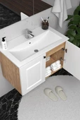 Teta Home Aldera 65 cm MDF Gövde Membran Kapak Banyo Dolabı Seti  Atlantik Çam-Beyaz thumbnail 3