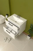 Teta Home Floransa 80 cm MDF Gövde Membran Kapak Banyo Dolabı Seti  Beyaz thumbnail 3
