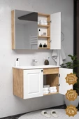 Teta Home Aldera 65 cm MDF Gövde Membran Kapak Banyo Dolabı Seti  Atlantik Çam-Beyaz thumbnail 2