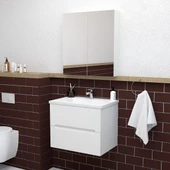 Teta Home Kopenhag 65 cm MDF Gövde Membran Kapak Banyo Dolabı Seti  Beyaz thumbnail 1