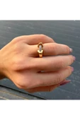 nesdesign Taşlı Gold Ayarlanabilir Yüzük thumbnail 3