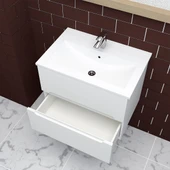 Teta Home Kopenhag 65 cm MDF Gövde Membran Kapak Banyo Dolabı Seti  Beyaz thumbnail 3