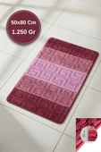 Lüks Kaymaz Taban 50x80 cm Banyo Halısı/Paspası Wb - 11 mm Kalın %100 Polipropilen thumbnail 5