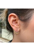 nesdesign Arkadan takmalı Ayarlanabilir Minik Toplu Sallantılı Gold Küpe thumbnail 1