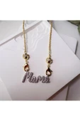 nesdesign Altın Kaplama Gold Zincirli Taşlı Mama Yazılı Kolye (50 cm) thumbnail 1