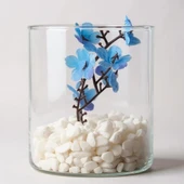 EL İşçiliği Silindir Cam Vazo 10 cm Genişlik 10 Cm uzunluk thumbnail 3