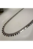 nesdesign Altın Kaplama Kare Pullu Gümüş Renk Zincir Kolye (45+5 cm) thumbnail 2