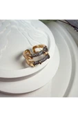 nesdesign Çift Sıra Silindir Taşlı Ayarlanabilir Yüzük thumbnail 2