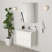 Teta Home Granada 65 cm MDF Gövde Membran Kapak Banyo Dolabı Seti  Beyaz thumbnail 1