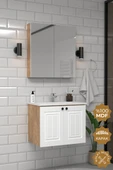 Teta Home Pekin 65 cm MDF Gövde Membran Kapak Banyo Dolabı Seti  Atlantik Çam- Beyaz thumbnail 1