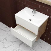 Teta Home Kopenhag 65 cm MDF Gövde Membran Kapak Banyo Dolabı Seti  Atlantik Çam-Beyaz thumbnail 3