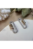 nesdesign Taşlı Gold Yay Detaylı Küpe thumbnail 3