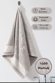 Pamuk Tekli Havlu Jakarlı Karna Premıum Sıbell - 70 x 140 thumbnail 3