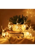 Özel Tasarım Premium Kaliteli Dekoratif Led Yılbaşı Noel 2 Kademeli 2m 10 adet Geyikli İp Led Işık thumbnail 2