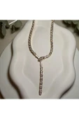 nesdesign Zirkon Taşlı Yılan Model Gold Kolye thumbnail 2