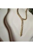 nesdesign Zirkon Taşlı Yılan Model Gold Kolye thumbnail 1