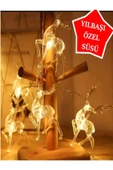 Özel Tasarım Premium Kaliteli Dekoratif Led Yılbaşı Noel 2 Kademeli 2m 10 adet Geyikli İp Led Işık thumbnail 1