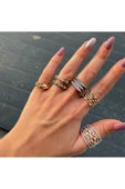 nesdesign Taşlı Gold Ayarlanabilir Yüzük thumbnail 4