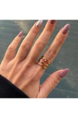nesdesign Çelik Pembe Taşlı Ayarlanabilir Yüzük thumbnail 1