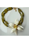 nesdesign ZR Çiçekli Yeşil Choker Kolye thumbnail 1