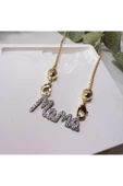 nesdesign Altın Kaplama Gold Zincirli Taşlı Mama Yazılı Kolye (50 cm) thumbnail 2