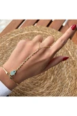 nesdesign Altın Kaplama Mavi Fatma Ana Eli Kelepçe Şahmeran thumbnail 1