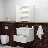 Teta Home Kopenhag 65 cm MDF Gövde Membran Kapak Banyo Dolabı Seti  Beyaz thumbnail 2