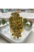nesdesign ZR Üç Sıra Çiçekli Gold Bileklik thumbnail 3