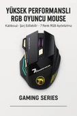Coverzone Kablosuz RGB Oyuncu Mouse – 3200 DPI, Şarjlı, Ergonomik 2.4GHz Wireless Gaming Mouse | GW-X7 thumbnail 1