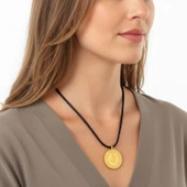 Gekas Kuyumculuk 22 Ayar Yeni Kulplu Ziynet Tam Altın Siyah İpli Kolye thumbnail 1